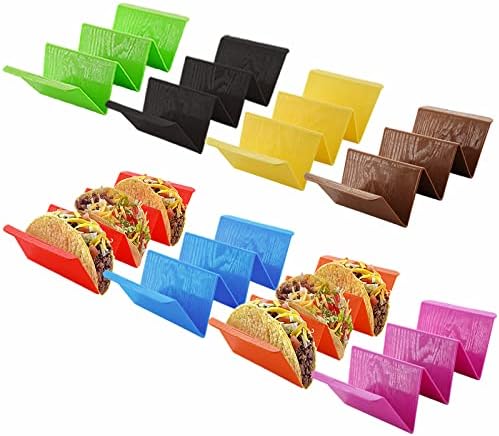 Gymdin 8'li Paket Taco Tutucu Stand Seti, Renkli Taco Kabukları Tutucu Seti Raf Başına 3 veya 2 Ekmeği Tutar, Saplı