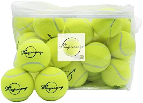 Magicorange Tenis Topları, 30 Paket Gelişmiş Eğitim Tenis Topları Uygulama Topları, Kolay Taşıma için Örgü Çanta ile