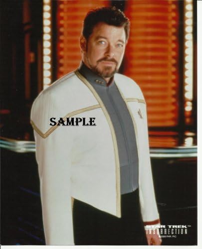 Star Trek Insurrection Yeni Nesil TNG Jonathan Frakes Beyaz Elbise Üniforma 8x10 Fotoğraf Logolu