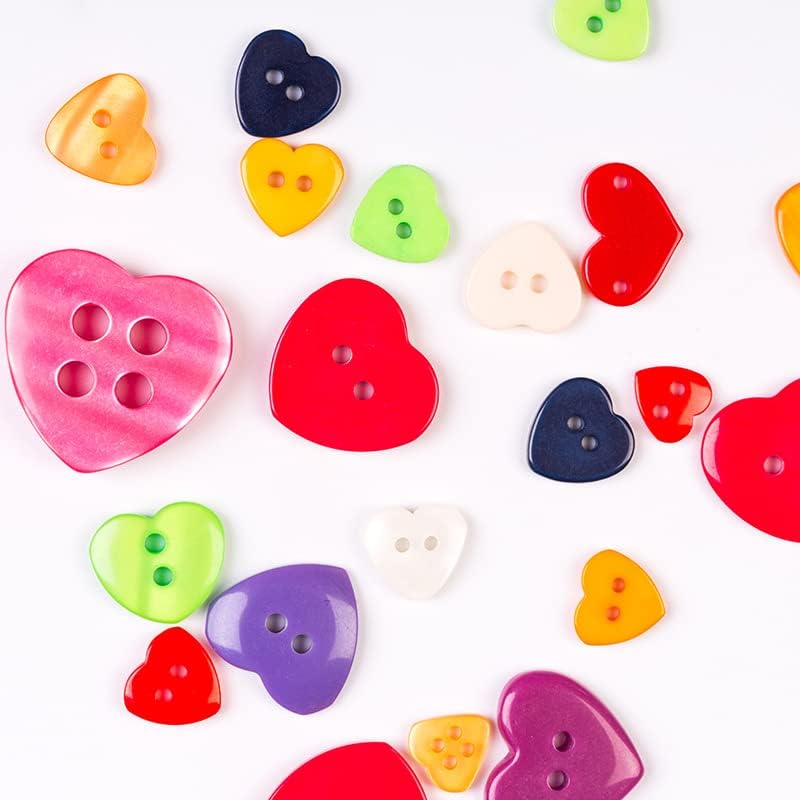 AKOAK 1 Şişe (Yaklaşık. 400 Adet) El Yapımı Şeker Renkli çocuk Giyim Düğmeleri, Kare / Kalp Şeklinde / Çiçek Şeklinde,