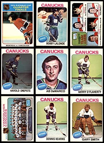 1975-76 O-Pee-Chee Vancouver Canucks Takım Seti Vancouver Canucks (Set) ESKİ Canucks