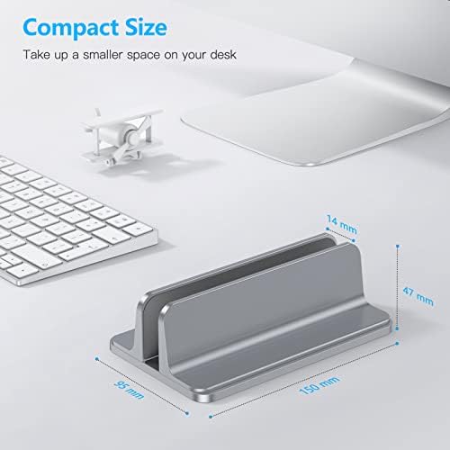 OMOTON Dikey Dizüstü Standı Tutucu, Ayarlanabilir Dock Boyutu ile MacBook için Masaüstü Alüminyum Standı, Tüm MacBook,