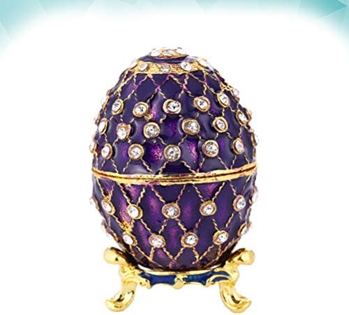 DOITOOL Emaye Yumurta Takı saklama kutusu Vanity Süs Biblo Halka Tutucu 7x4x4 cm Organizatör Yumurta Heykelciği için