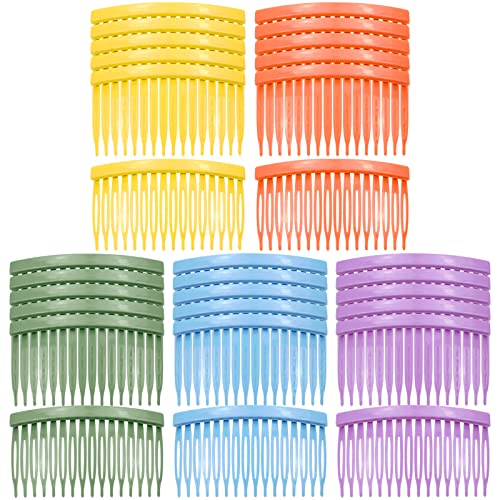 Dizila 30 Adet Plastik Katı Şeker Renk Saç Yan Tarak Kaydırır 16 Diş Renkli DIY Saç Klipleri Pençeleri Çocuklar Kızlar