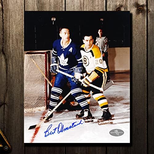 Bert Olmstead Toronto Maple Leafs İmzalı 8x10 Fotoğraf İmzalı NHL Fotoğrafları