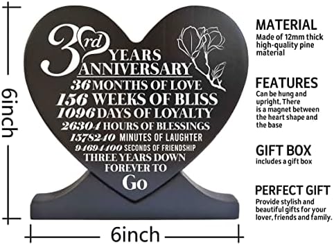 3. Yıldönümü Siyah Ahşap Plak, Kalp Ahşap İşareti, Rustik Kalp Ahşap Ev İşareti, 3 Yıllık Evlilik, Karı Koca olarak