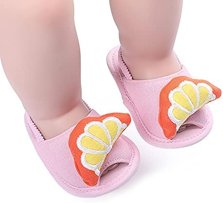 Prewalker Çocuk Kız Ayakkabı Bebek Yürümeye Başlayan Sandalet Yaz Bebek Ayakkabıları Erkek Bebek Ayakkabı Terlik (Pembe,
