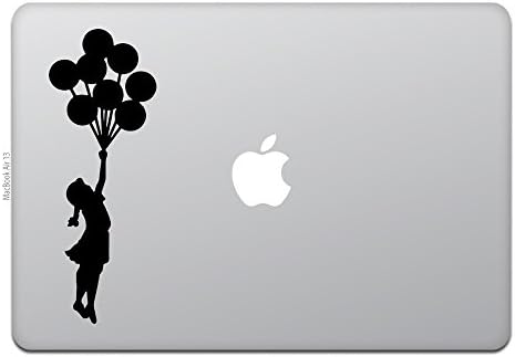 Tür Mağaza MacBook Air / Pro 11/13 İnç MacBook çıkartması Uçan Balon Kız Banksy 13 İnç Siyah M595-13-B