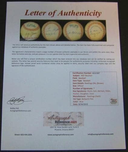 Yayın Balığı Avcısı Erken Wynn Whitey Ford Beyzbol LOA PSA JSA BAS GARANTİSİ İmzaladı! - İmzalı Beyzbol Topları
