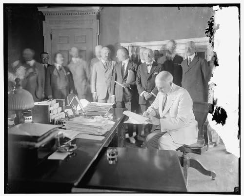 Tarihselfindings Fotoğraf: Başkan Warren G Harding, Edge-Ansorge Kararını İmzaladı, Martin C Ansorge,1905