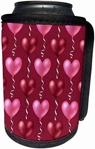 3dRose Sevimli Pembe ve Kırmızı Kalp Balon Deseni-Şişe Sargısını Soğutabilir (cc_357561_1)
