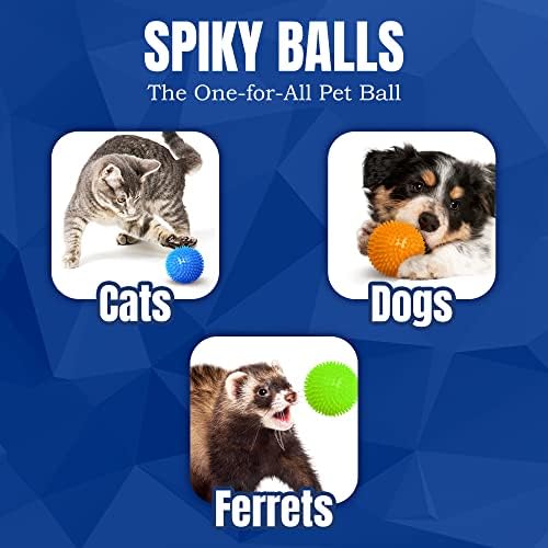 Meriç 3-Pack Gıcırtılı Köpek Topu Oyuncaklar, 2.3, Masaj Diş ve Diş Etleri, Dikenli Köpek lastik toplar, Toss Getir