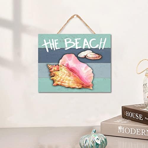 Deniz Salyangozu Denizyıldızı Deniz Atı Ahşap İşareti 8x10in Deniz Kıyı Tropikal Plaj Evi Sakin Ol Ön Kapı Plak Vintage