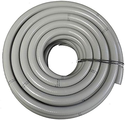 (1 1/4 Çap x 50 ft) HydroMaxx ® Esnek PVC Metalik Olmayan UL Sıvı Geçirmez Elektrik Boru Kiti, 2 Düz ve 2 Açılı Bağlantı