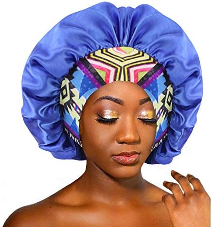 KUYY Saç Bonesi Kadınlar için Saten İpek Yumuşak Kıvırcık Saç Uyku Kap Elastik Kafa Bandı Saten Kaput Şapka Uyku Kap