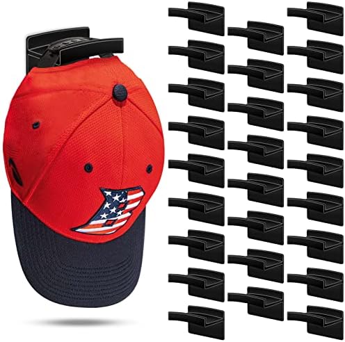Duvar için Şapka Rafı (28'li Paket) - Beyzbol Şapkaları için Şapka Rafları, Duvar için Yapışkanlı Şapka Kancaları,