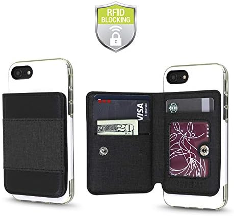 Telefonun Arkası için Cep Telefonu Cüzdanı, Cüzdan Üzerine Yapıştırın RFID Korumalı Kredi Kartı Kimlik Tutucu iPhone,