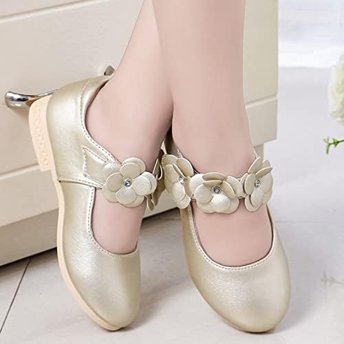 Çocuk Ayakkabıları Beyaz Deri Ayakkabı İlmek Kızlar Prenses Ayakkabı Tek Ayakkabı Performans Ayakkabı Yüksek Top Kız