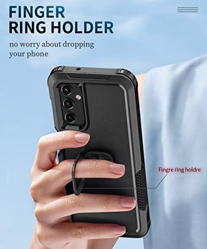 Asuwish Telefon Samsung Galaxy A14 5G Durumda Manyetik Halka Tutucu Standı Ağır Tam Vücut Hibrid Darbeye Dayanıklı