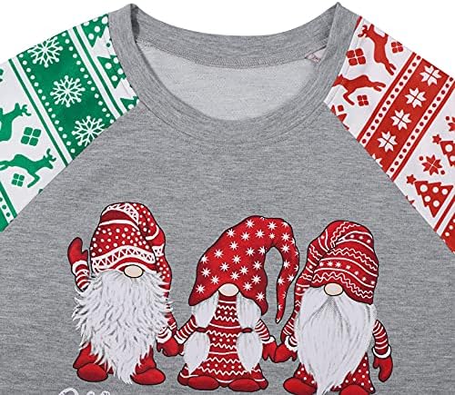 Noel Kazak Kadınlar Noel Inanıyorum Ağacı Gömlek Noel Tatil Grafik Rahat Uzun Kollu Kazak Bluz Tops