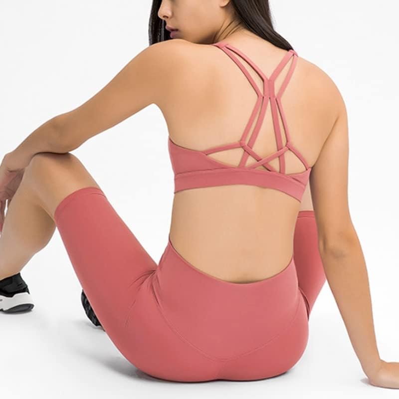 WPYYI Kadın spor sutyeni yoga yeleği Çapraz Güzellik Geri Çelik Halka Olmadan Göğüs Pedi ile Giyim