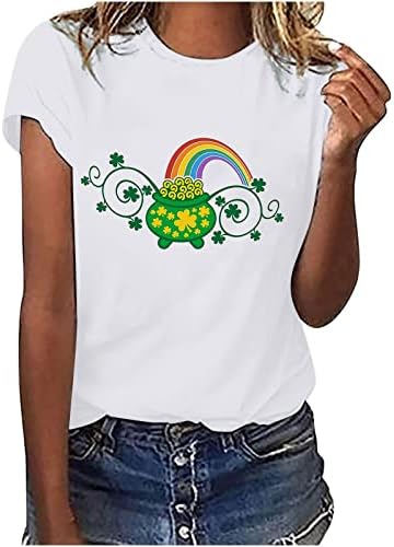 Üst Tshirt Kadınlar için Yaz güz giyimi Crewneck Pamuk Grafik Aziz patrick Günü Tshirt Q3 Q3