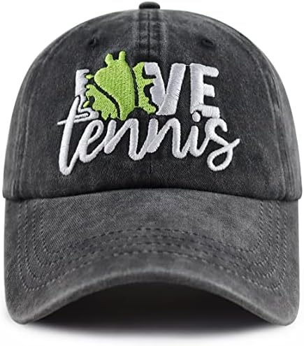 Aşk Tenis Şapka için Kadın Erkek, Komik Tenis Topu Süslemeleri Şapka, Ayarlanabilir Pamuk İşlemeli Spor beyzbol şapkası