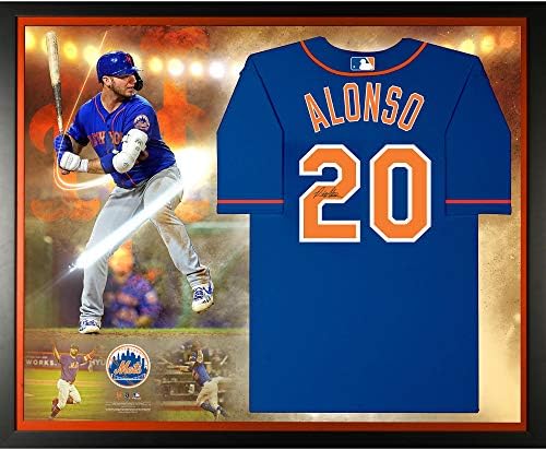 Pete Alonso New York Mets Çerçeveli İmzalı Mavi Nike Replica Jersey Kolaj İmzalı MLB Formaları