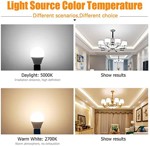 Angyues LED tavan vantilatörü Ampuller 5 W Eşdeğer 40 W 120 V Ampul, E12 LED Avize Ampul Şamdan Ampul Sıcak Beyaz