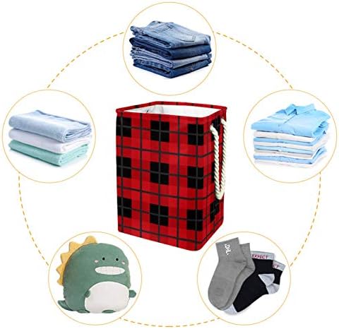 19.3 Bağlantısız çamaşır sepeti Kirli Giysiler Sepet Katlanabilir Ev Kreş Üniversite Daire Ofis Noel Kırmızı Siyah