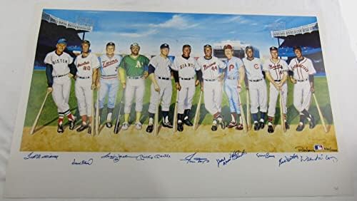 Ted Williams Mickey Mantle Reggie Jackson + 7 İmzalı Otomatik İmza 24x38 Poster-İmzalı MLB Fotoğrafları