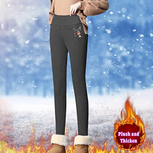 Bayan Sonbahar kış pantolonları Noel Baskı sıcak pantolon peluş Tayt rahat pantolon Egzersiz Tayt Sweatpants