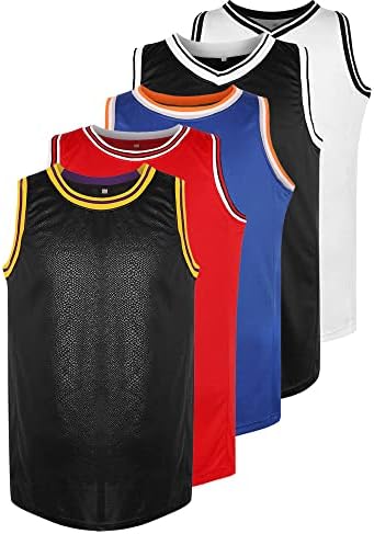 MESOSPERO Boş Basketbol Forması 90 S Hip Hop Giyim için Parti, erkek Düz Örgü Atletik Uygulama Spor Gömlek S-3XL