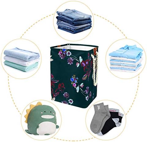 19.3 Bağlantısız çamaşır sepeti Kirli Giysiler Sepet Katlanabilir Ev Kreş Üniversite Daire Ofis Kalın Çiçekler