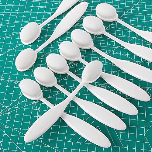 UNİMEİX 10 Paket Craft Mürekkep Karıştırma Fırçalar Set Aracı Oval Makyaj Fırçalar Blender Fırça Kart Yapımı için