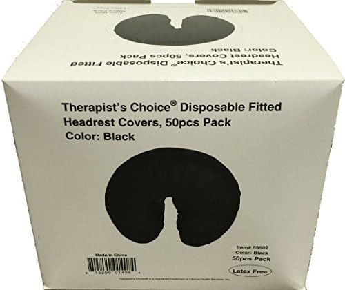 Terapistin Seçimi ® Tek Kullanımlık Yüz Dayanağı Kapakları, Siyah Renk (kutu başına 50 adet)