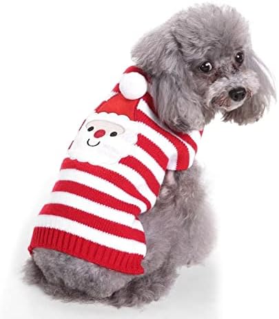 Klasik Kırmızı Şerit Noel Kazak Küçük Köpekler Kediler için Kış Sıcak Kazak Okul Tarzı Gömlek Kıyafetler Giysileri
