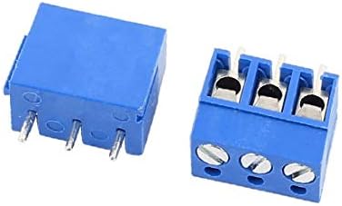 X-DREE 35 adet Düz 5mm Pitch PCB kartı Vidalı Terminal Bloğu Konnektörleri Mavi(Connettori bir morsettiera bir vite