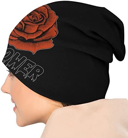 Johnjmax Badflower Örgü Şapka hımbıl bere Şapka Kafatası Kap Kış Sıcak Örgü Şapka Unisex Siyah