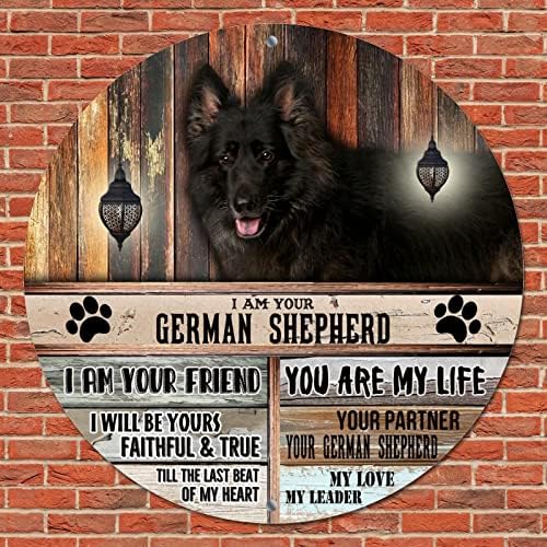 Komik Yuvarlak Köpek Metal Tabela Plak Ben Senin Arkadaşınım Sen Benim Aşkımsın Dekoratif Çelenk İşareti Pet Köpek