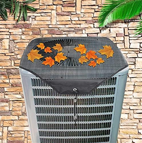 Dış Üniteler için 2 Adet Merkezi Klima Örgü Kapağı, Her Mevsim için Bungee Kordonlu AC Üst Kapak Yaprakları Dışarıda