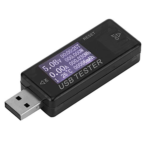 8 in 1 USB Test Cihazı, Dijital USB Gerilim Akım Ölçer USB şarj aleti Test Cihazı 0-5A 0-150W 4-30V (Siyah)
