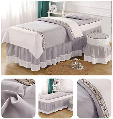 Avrupa Tarzı Nakış güzellik yatağı Örtüsü, Yumuşak Masaj Masası sac Setleri Yatak Örtüsü Yüz Dinlenme Deliği 3 Parçalı