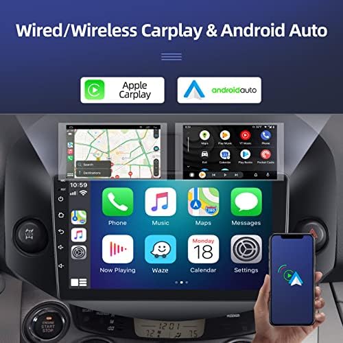 [2GB+32GB] 10.1 inç Araba Radyo Toyota RAV4 2007-2012, Android 11 Dokunmatik Ekran Araba Stereo, Apple Carplay ve