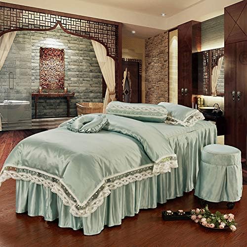 Dantel 4 Parça Masaj masa örtüsü setleri, Yumuşak İpek güzellik yatağı Örtüsü Masaj Çarşafları Yatak Örtüsü Yüz İstirahat