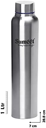 Sumeet Paslanmaz Çelik Sızdırmaz Su Şişesi / Buzdolabı Şişesi - 1000ml-1'li Paket