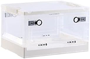 NC Katlanır kapaklı saklama kutusu Şeffaf plastik saklama kutusu saplı saklama kutusu [Şeffaf] Orangeextralarge