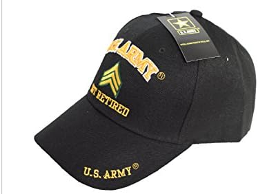 MWS ABD Ordusu ÇAVUŞ Sargent Emekli Kap Beyzbol İşlemeli Lisanslı cap560A 4-04-D Siyah