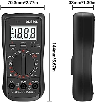ZLXDP Metre Test Cihazları Sayısı Elektrik Transistör Kapasitans LCD Arka multimetre (Boyut: Bir Boyut)