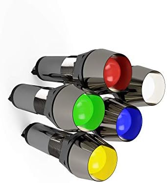 5 Paket Kırmızı, Yeşil, Mavi, Sarı ve Beyaz 12V 8mm 5/16 LED Metal Sinyal Göstergesi Yönlü Pilot gösterge ışığı